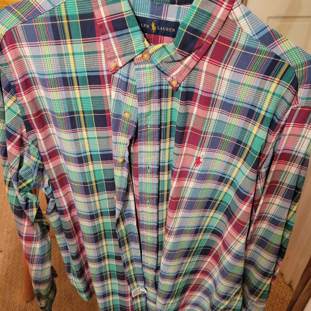 Ralph Lauren plaid green/red/blue size XL